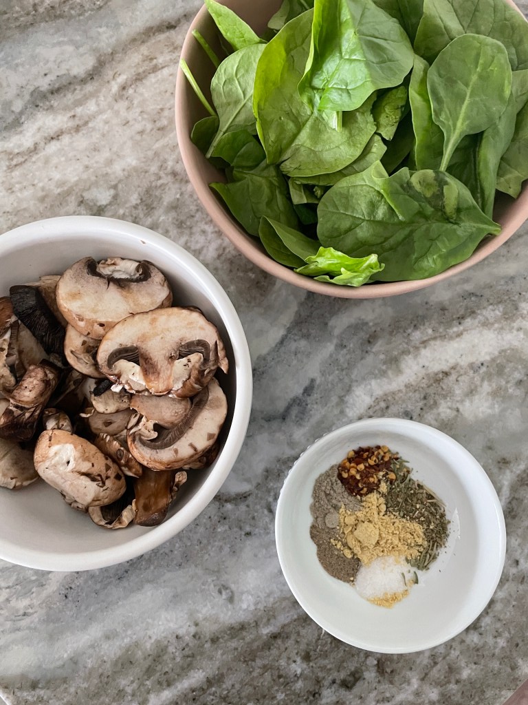 mushrooms and spinach add so much flavor to this dish